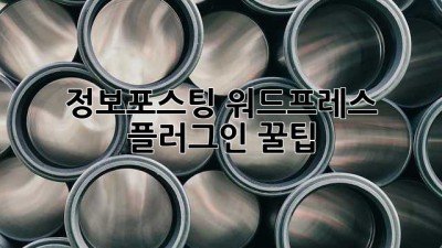 정보포스팅 워드프레스 플러그인 꿀팁🍯