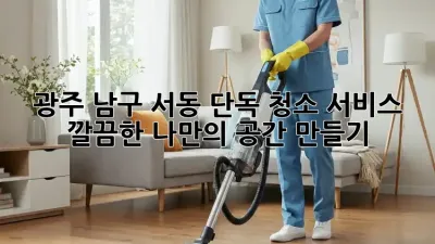 광주 남구 서동 단독 청소 서비스: 깔끔한 나만의 공간 만들기